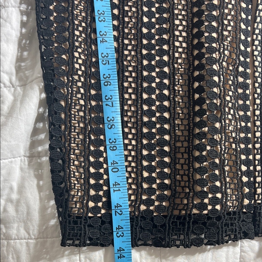 Lulus new rules black lace Bodycon midi dress with slit size S NWT - Picture 7 of 12